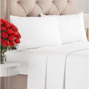 Queen Size 4 Piece Sheet Set - Comfy Breathable & Cooling Sheets