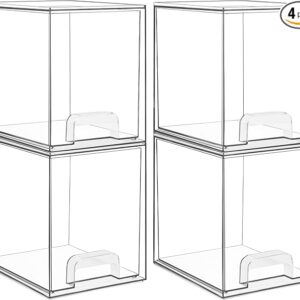 Vtopmart 4 Pack Clear Stackable Storage Drawers