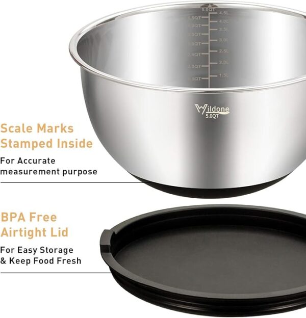 Wildone Mixing Bowls with Lids Set, - Image 4