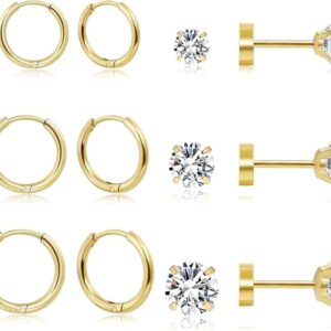 Dainty 6 Pairs Earrings Sets for Multiple Piercing