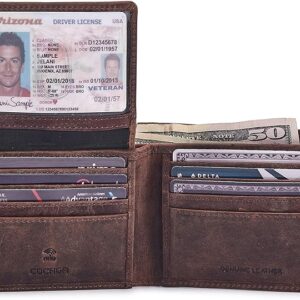 Cochoa Wallet for Men's RFID Blocking Real Leather