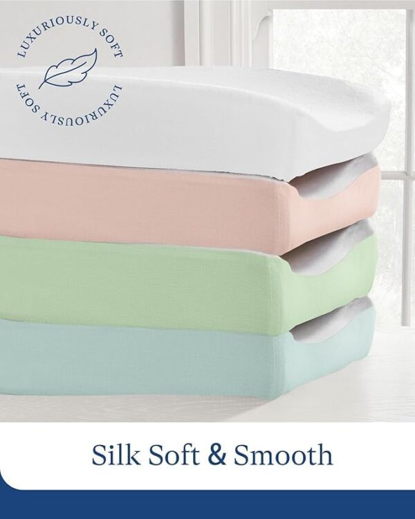 Supersoft Diaper Changing Pad Covers, 2-Pack Premium Bamboo Viscose Change - Image 5
