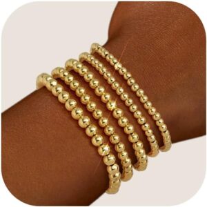 doubgood Gold Bracelets for Women 18K Gold Plated Gold Bracelet Stack