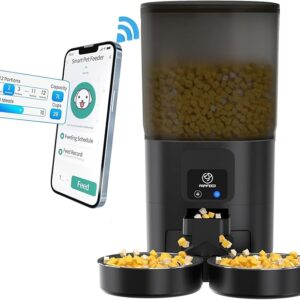 7L Automatic Cat Feeders for 2 Cats - 2.4G WiFi Timed Auto Feeder