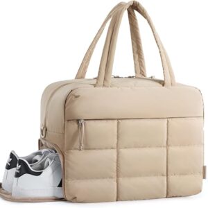 BAGSMART Puffer Travel Duffel Bag, Small Gym Bag for Women
