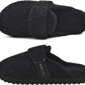 ONCAI Women's Slippers,Cute Fluff Sherpa Faux Fur Scuff Garden Clogs