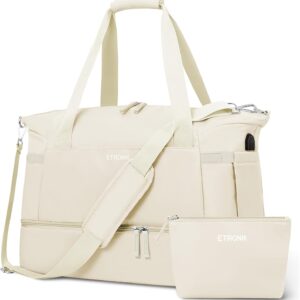 ETRONIK Gym Bag for Women, Personal Item Travel Bag with Shoes Compartment,