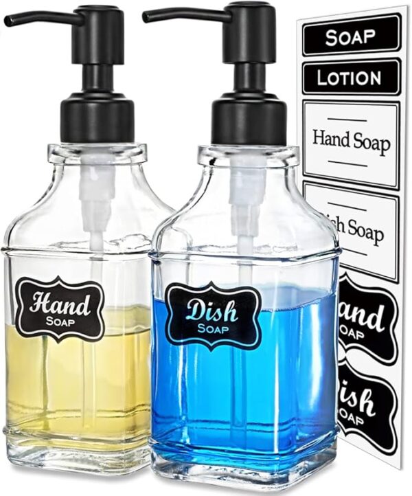 JASAI 2Pack Soap Dispenser with Rustproof Black Stain 304 Stainless