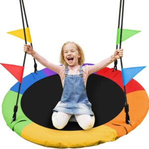 Odoland 40 inch Kids Saucer Tree Swing,