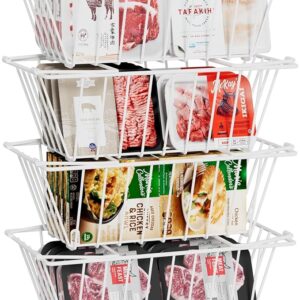 Freezer Organizer Bins, 4 Pack Stackable Freezer S