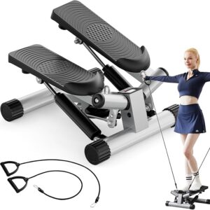 Sweetcrispy Mini Stair Steppers with Resistance Bands for Exercise at Home