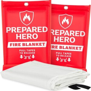 Prepared Hero Emergency Fire Blanket - 2 Pack