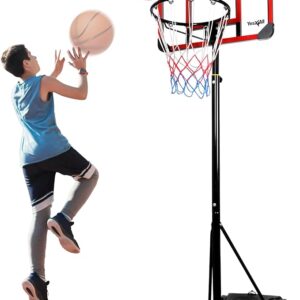 Yes4All Portable Basketball Hoop, 5.8-7ft Adjustable Height