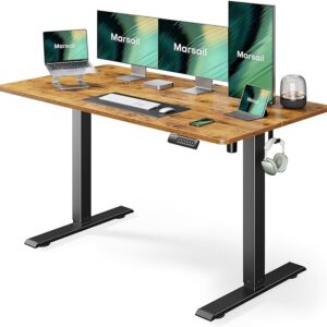 Marsail Electric Standing Desk with LED Lights