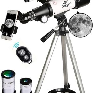 70mm Aperture 400mm AZ Mount Astronomical Refracting Telescope for Kids Beginners