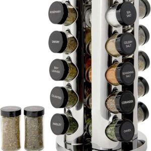 Kamenstein 20 Jar Revolving Countertop Spice Rack with Spices Included