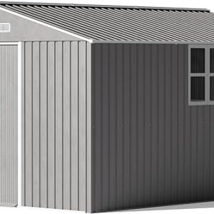 Gotland 12FT x 10FT Metal Storage Shed for Outdoor with Design of Lockable Slide