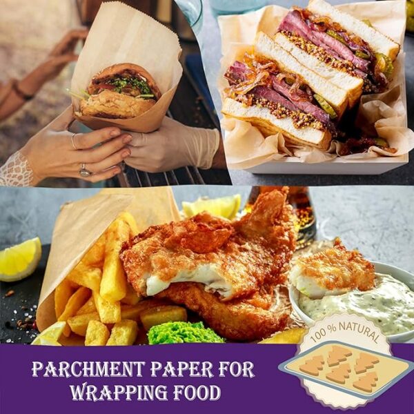 200 Pcs Unbleached Parchment Paper Baking Sheets - Image 6