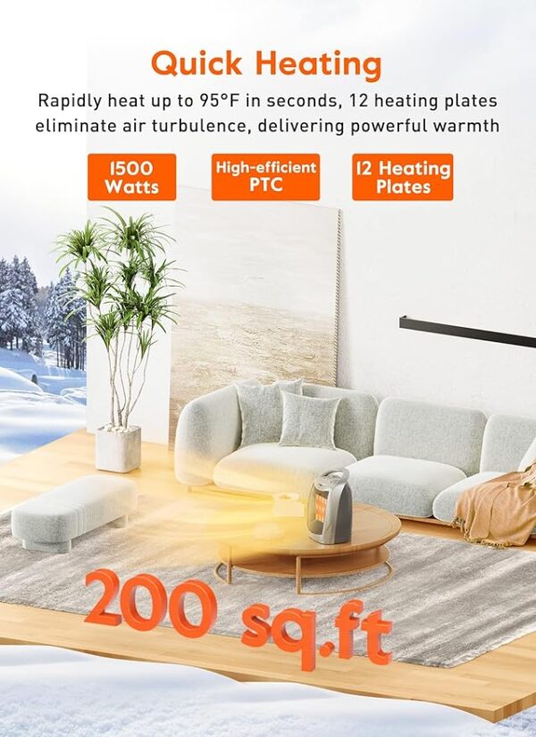 GiveBest Portable Electric Space Heater with Thermostat, - Image 2