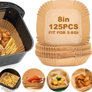 Air Fryer Paper Liners,125Pcs Parchment Paper, Air Fryer Disposable