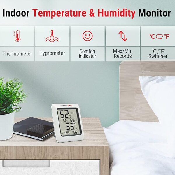 ThermoPro TP50 Digital Hygrometer Indoor Thermometer Room - Image 6
