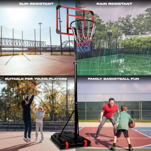 Yes4All Portable Basketball Hoop, 5.8-7ft Adjustable Height - Image 3