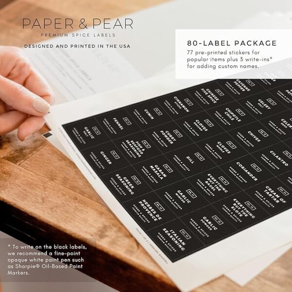 Modern Block-Black Spice Labels (no Jars) by Paper & Pear - Image 3
