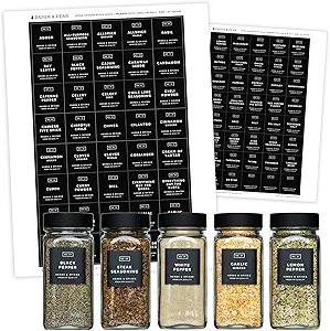 Modern Block-Black Spice Labels (no Jars) by Paper & Pear