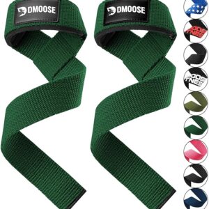 DMoose Fitness Lifting Straps - 4mm Neoprene Padded Wrist Straps for Weightlifting &