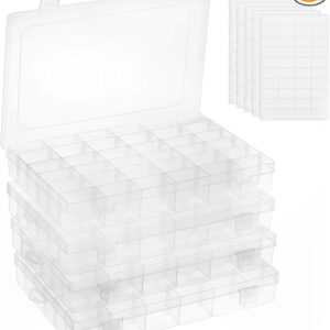 OUTUXED 4 Pack 36 Grids Plastic Bead