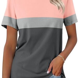 Minetom Women’s T Shirts Color Block