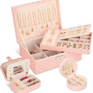 limet time deals copen code ( LVA880P8) Double Layer jewelry organizer box Girls Girlfriend Wife Ideal Gift