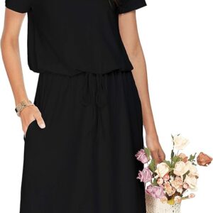 Limet time deasls  -15%off Hide Belly Knee Length Travel Dress Pocket