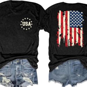 Limet time deasls  -50% American Flag Shirt Women: Patriotic Shirt