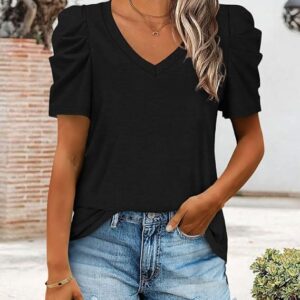 Womens Summer Shirt V Neck Casual Tshirts