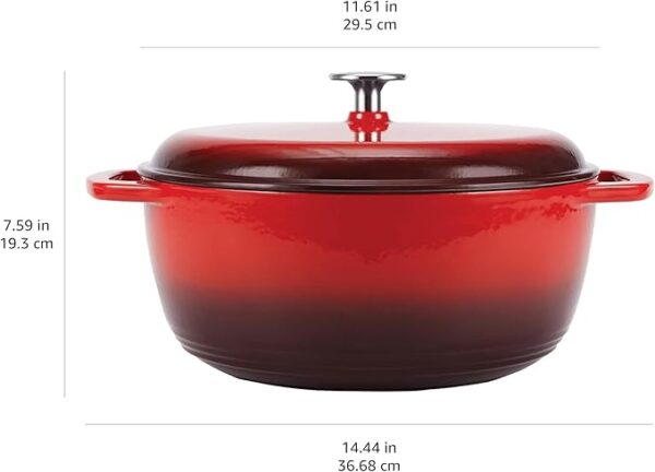 Basics Cast Iron Dutch Oven Pot with Lid - Image 4