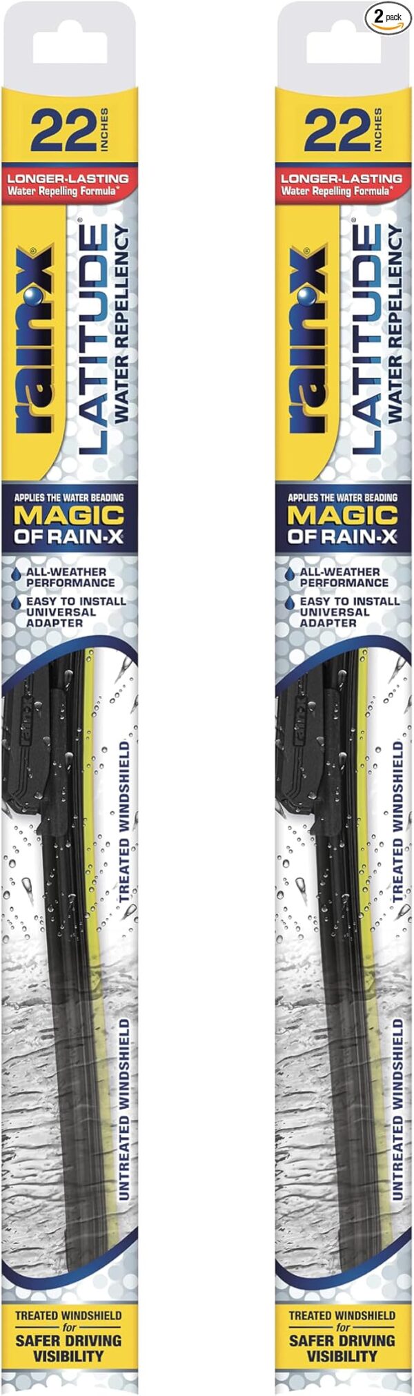 Rain-X 810165 Latitude 22" & 22" Wiper Blades Replacement Set for Chevrolet Silverado 1500 2000